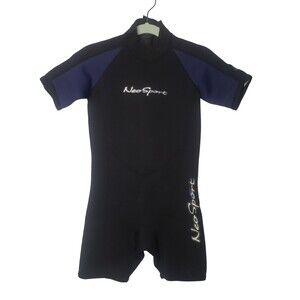 NeoSport 2mm Child Shorty 6 Black Navy Blue Neoprene Westsuit Childrens Size 6